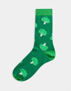 Носки до щиколотки с пушистой отделкой в виде брокколи ASOS DESIGN-Зеленый