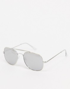 Солнцезащитные очки-авиаторы с зеркальными стеклами River Island-Серый
