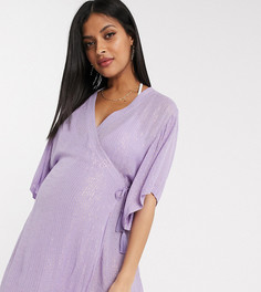 Фиолетовое пляжное кимоно в полоску с запахом ASOS DESIGN maternity-Фиолетовый цвет