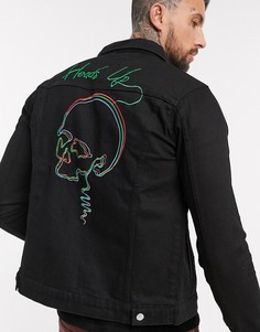 Джинсовая куртка с принтом на спине Bolongaro Trevor-Черный