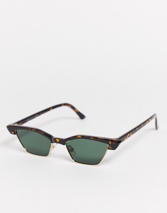 Черепаховые квадратные солнцезащитные очки в стиле ретро Topshop-Коричневый