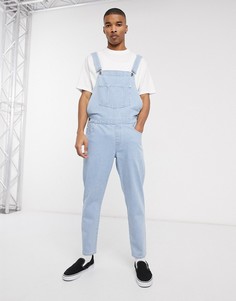 Выбеленный джинсовый комбинезон ASOS DESIGN-Синий