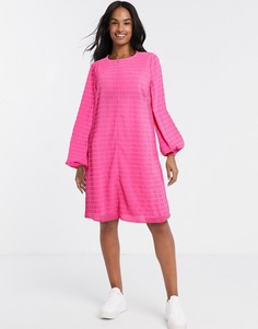 Розовое платье-футболка в стиле oversized свободного кроя Vila-Розовый цвет