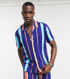 Рубашка в полоску с короткими рукавами от комплекта Soul Star Tall-Темно-синий