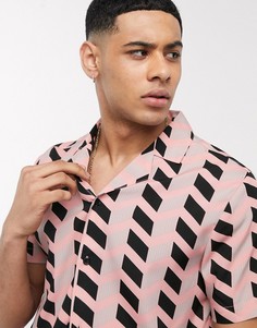 Рубашка от комплекта с геометрическим принтом Another Influence-Розовый