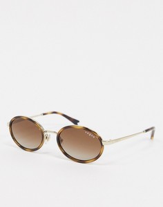 Солнцезащитные очки в овальной черепаховой оправе Vogue x Millie Bobby Brown-Коричневый