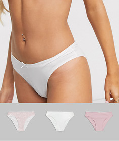 Набор из 3 хлопковых трусов Womensecret-Розовый Women'secret