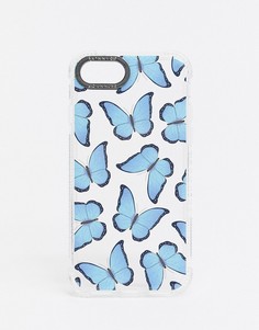 Чехол для iPhone с голубым принтом бабочек Skinnydip-Синий
