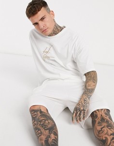 Пижама с шортами и oversized-футболкой ASOS DESIGN x Dark Future-Белый