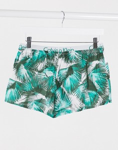 Шорты от пижамы с пальмовым принтом Calvin klein-Зеленый