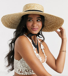 Эксклюзивная шляпа канотье со сменными ремешками (черный/кремовый) South Beach-Бежевый