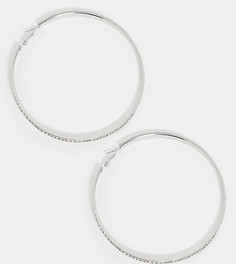 Эксклюзивные серебристые серьги-кольца со стразами Missguided-Серебряный
