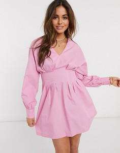Розовое короткое приталенное платье Ivyrevel-Розовый цвет
