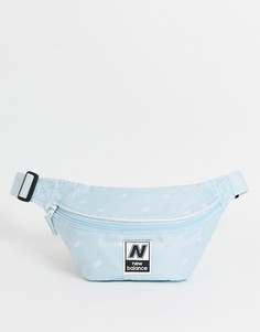 Голубая сумка-кошелек на пояс с принтом New Balance-Синий