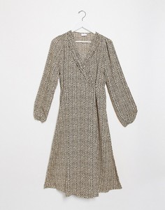 Платье миди с запахом и принтом Vila-Мульти