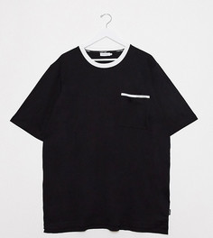 Черная футболка с круглым вырезом и контрастной отделкой Calvin Klein Big & Tall-Черный