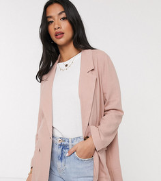 Льняной пиджак ASOS DESIGN Petite-Розовый цвет