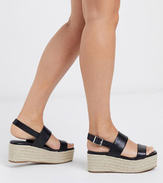 Черные эспадрильи на платформе для широкой стопы Truffle Collection-Черный