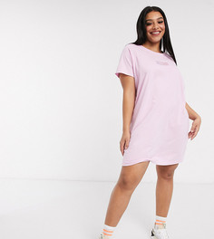 Oversized-платье с принтом "los angeles" Daisy Street Plus-Розовый цвет
