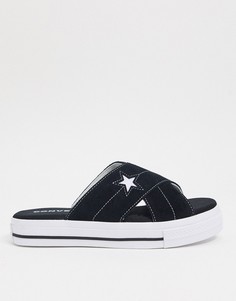 Черно-белые сандалии с отделкой в виде звезд Converse-Белый