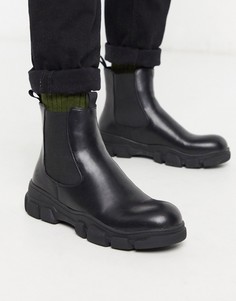 Черные ботинки челси из искусственной кожи на массивной подошве Koi Footwear-Черный