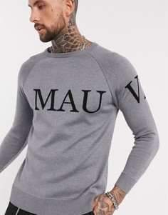 Серый свитшот с крупным логотипом Mauvais