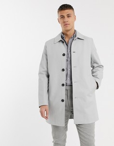 Серый однобортный тренч ASOS DESIGN