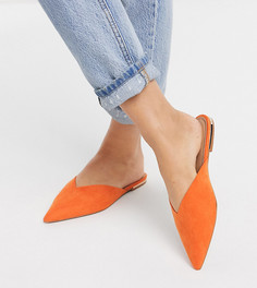 Оранжевые мюли для широкой стопы с острым носком ASOS DESIGN-Оранжевый