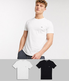 2 футболки в стиле casual черного и белого цвета с логотипом Emporio Armani-Мульти
