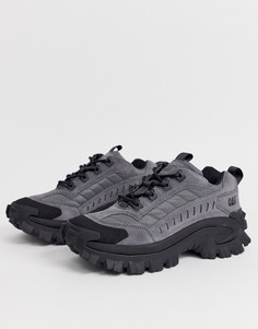 Серые замшевые кроссовки на массивной подошве Caterpillar-Серый