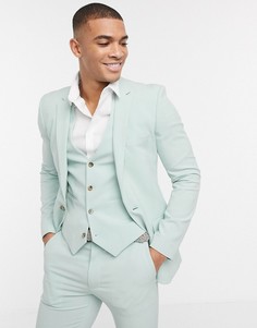 Зеленый супероблегающий пиджак ASOS DESIGN-Серый