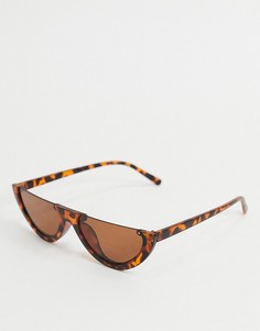 Черепаховые солнцезащитные очки "кошачий глаз" без оправы Glamorous-Коричневый цвет