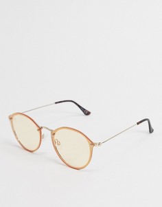 Золотистые солнцезащитные очки в круглой оправе Jeepers Peepers-Золотой