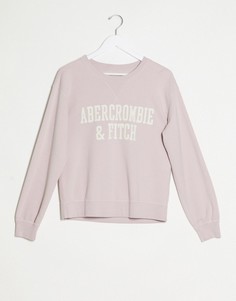 Розовый классический топ с логотипом Abercrombie & Fitch