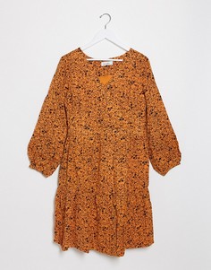 Чайное платье с цветочным принтом Blend She-Многоцветный