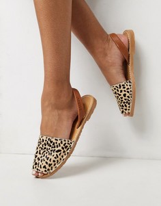 Кожаные сандалии с леопардовым принтом Solillas-Многоцветный