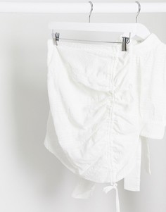 Белая мини-юбка от комплекта со сборками Rare London-Белый