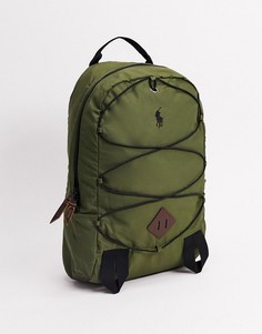 Рюкзак оливкового цвета с контрастным логотипом Polo Ralph Lauren-Зеленый