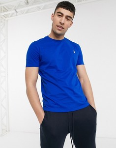 Синяя футболка с логотипом Polo Ralph Lauren-Синий