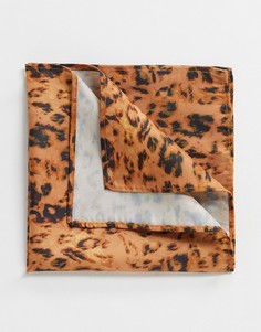 Коричневый платок для нагрудного кармана с леопардовым принтом ASOS DESIGN