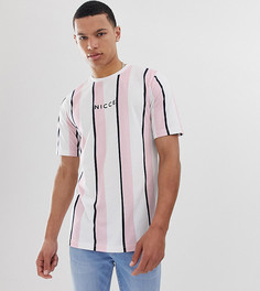 Розовая футболка в полоску Nicce-Розовый