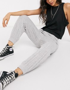 Серые велюровые джоггеры в стиле oversized Bershka-Серый