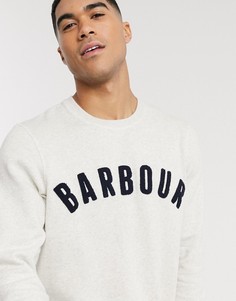 Серый свитшот с круглым вырезом и логотипом Barbour