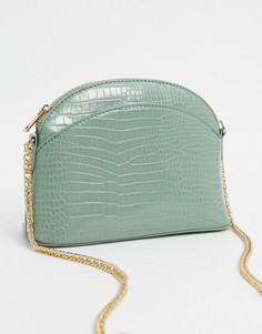 Шалфейно-зеленая сумка с эффектом крокодиловой кожи Pimkie-Зеленый