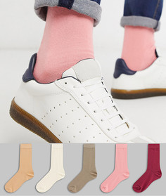 Набор из 5 пар носков в пастельных тонах ASOS DESIGN-Мульти
