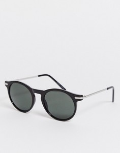 Черные круглые солнцезащитные очки Monki-Черный