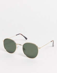 Золотистые круглые солнцезащитные очки Topman-Золотой