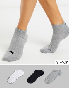 Набор из 3 пар спортивных невидимых носков (черные/белые/серые) Puma-Многоцветный