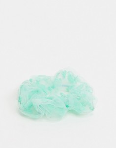 Резинка для волос из тюля с цветочной вышивкой Pieces-Зеленый