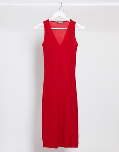 Красное платье миди с глубоким вырезом Fashionkilla-Красный